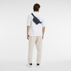 Le Foulonné Belt bag , Navy - Leather