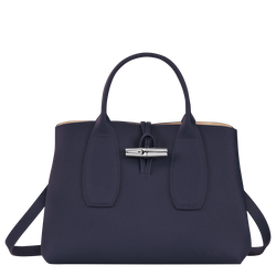 Roseau M Handbag , Bilberry - Leather
