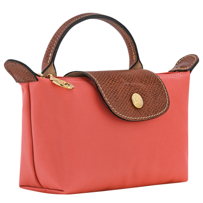 Le Pliage Original Pouch with handle , Strawberry - Recycled canvas