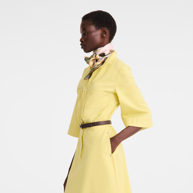 Midi dress , Lime - Cotton poplin  - View 4 of  5