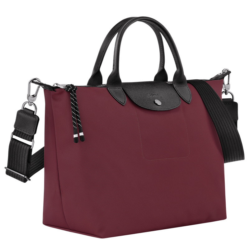 Le Pliage Energy L Handbag , Burgundy - Recycled canvas  - View 3 of  6