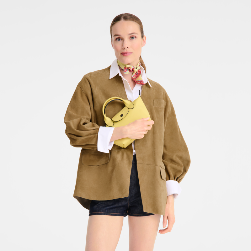 Le Pliage Xtra XS Handbag , Lime - Leather  - View 7 of  7