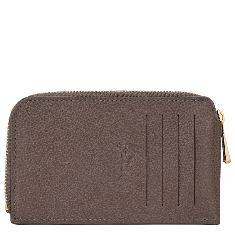 Le Foulonn&eacute; Card holder , Taupe - Leather  - View 2 of  2