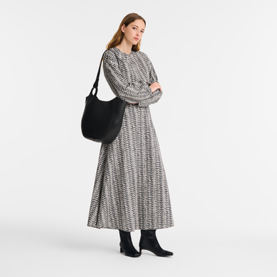 Le Foulonn&eacute; L Hobo bag , Black - Leather