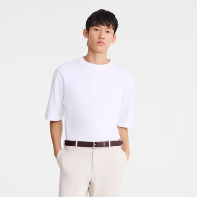 Delta Box Men's belt , Navy/Burgundy - Leather