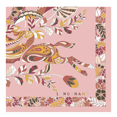 For&ecirc;t Longchamp Silk scarf 50, Pink Tea