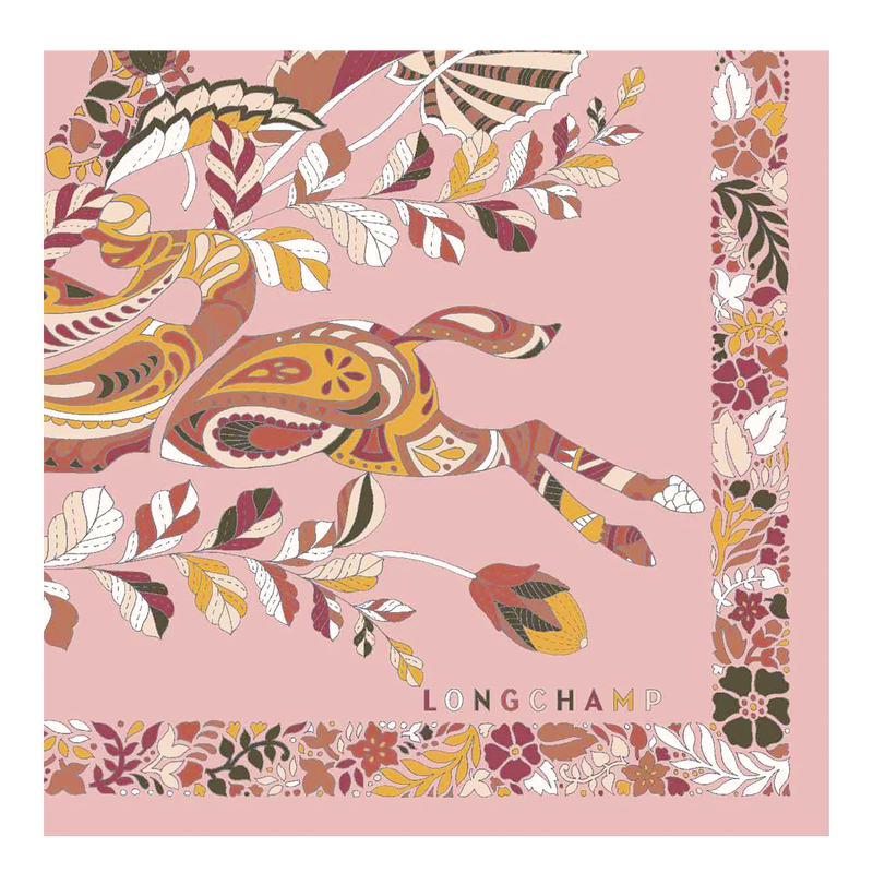 For&ecirc;t Longchamp Silk scarf 50 , Pink Tea - Silk  - View 3 of  3