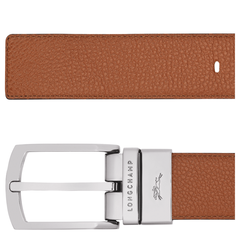 Le Foulonn&eacute; Men's belt , Caramel/Black - Leather  - View 2 of  2