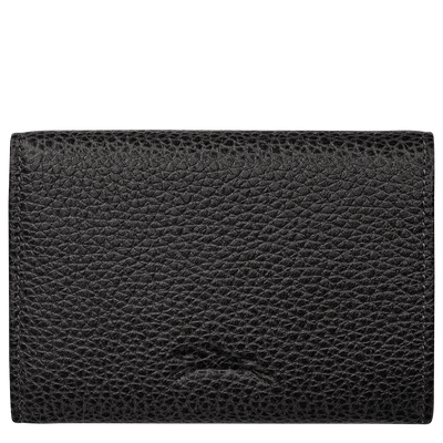 Le Foulonn&eacute; Compact wallet , Black - Leather