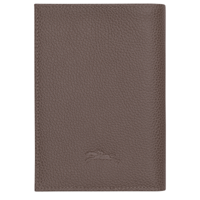 Le Foulonn&eacute; Passport cover , Taupe - Leather