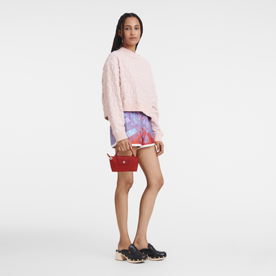 Le Pliage Green Pouch with handle, Tomato