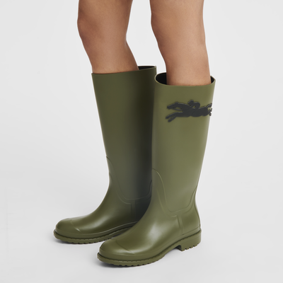 Cheval Longchamp Flat boots , Khaki - PVC