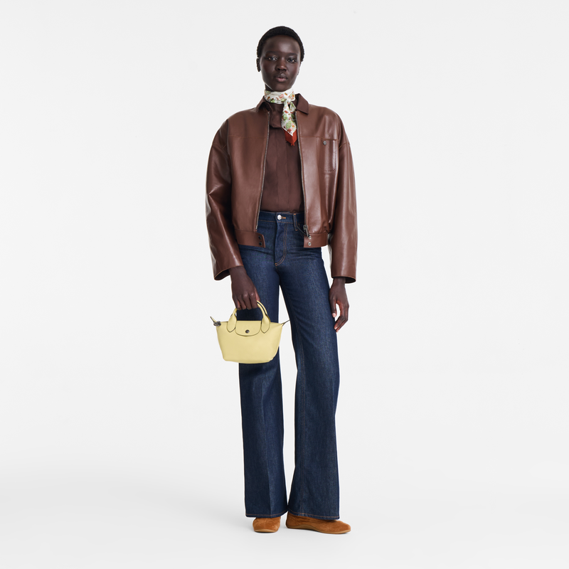 Le Pliage Xtra XS Handbag , Pistachio - Leather  - View 2 of  4