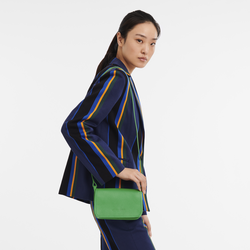 Le Foulonné Wallet on chain , Lawn - Leather