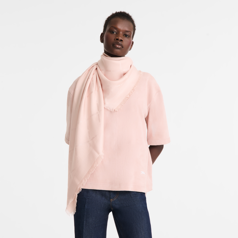Roseau Stole , Petal Pink - Silk Blend&nbsp;  - View 2 of  3