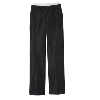Straight pants with patch, Black