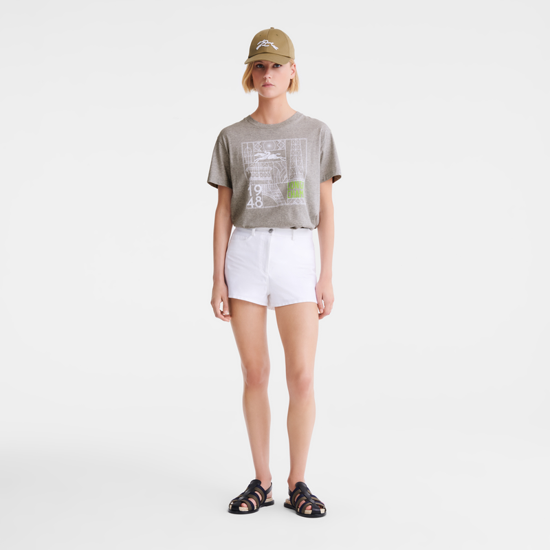 Shorts , White - Gabardine  - View 2 of  5