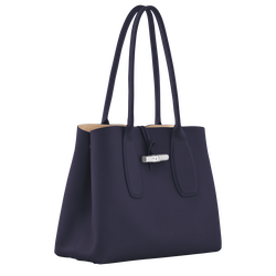 Roseau L Tote bag , Bilberry - Leather