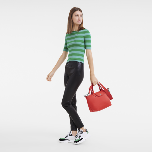 Longchamp orange leather bag deals