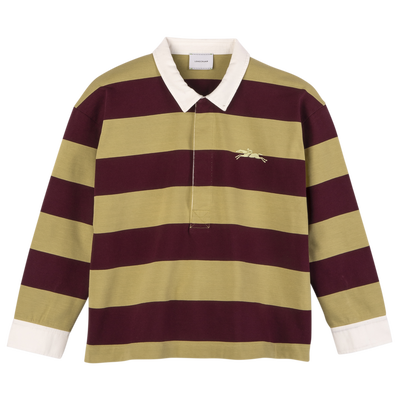 Polo shirt , Pistachio/Burgundy - Striped jersey