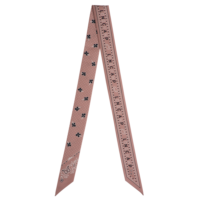 French Bandana Headband , Pink Tea - Silk  - View 1 of  2