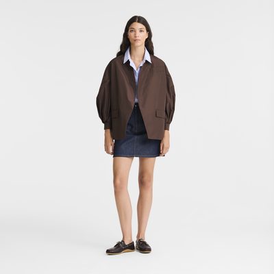 Kimono jacket , Mocha - Techno taffeta