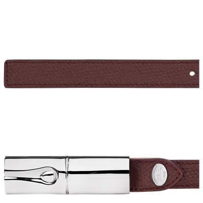 Le Roseau Ladies' belt , Burgundy - Leather