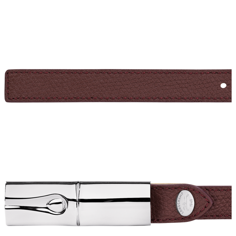 Le Roseau Ladies' belt , Burgundy - Leather  - View 2 of  2