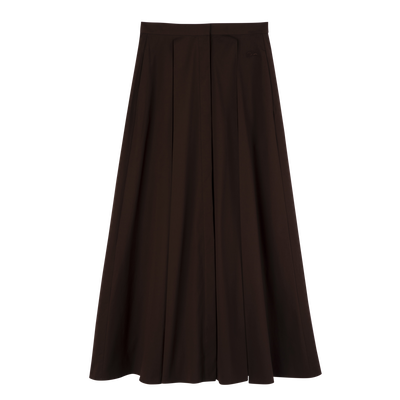 Midi skirt , Ebony - Cotton poplin