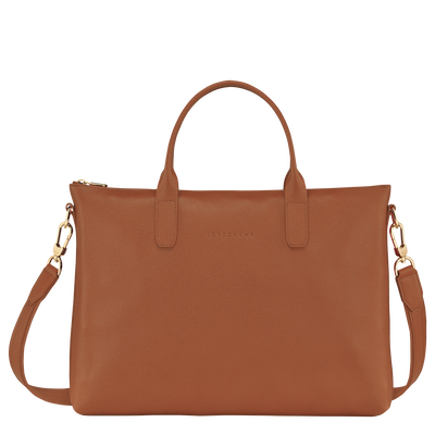Le Foulonné S Briefcase , Caramel - Leather