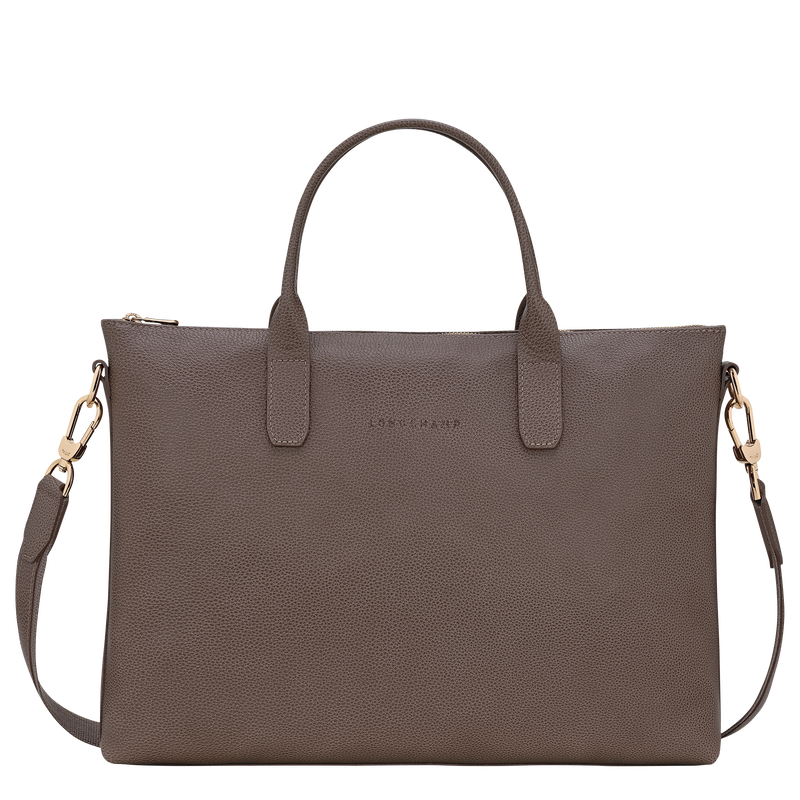 Le Foulonn&eacute; S Briefcase , Taupe - Leather  - View 1 of  5