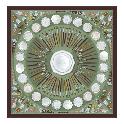 Palette d'Artiste Silk scarf 70 , Ebony - OTHER