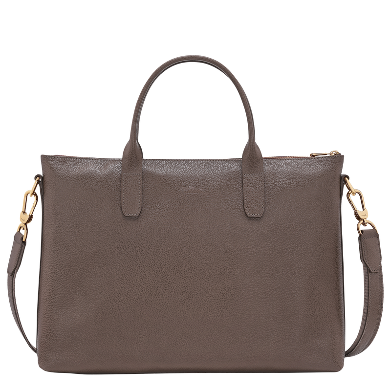 Le Foulonn&eacute; S Briefcase , Taupe - Leather  - View 4 of  5
