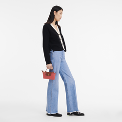 Le Pliage Original Pouch with handle , Grenadine - Recycled canvas