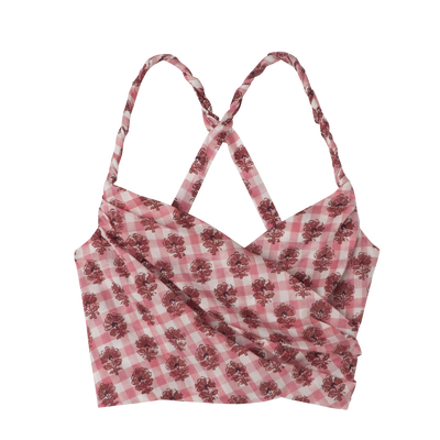 Top , Blush - Vichy print veil