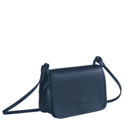Le Foulonné Wallet on chain , Navy - Leather
