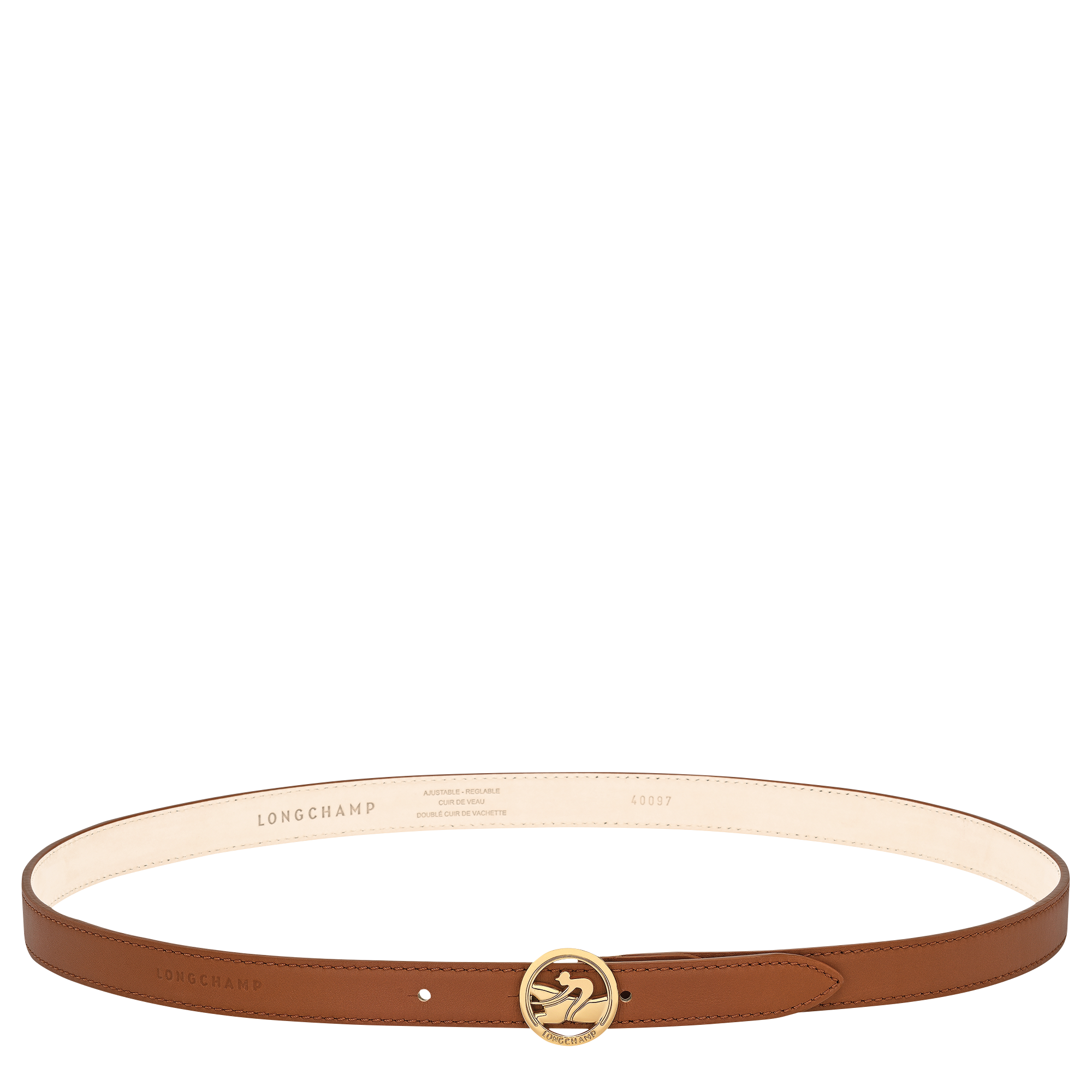 La M&eacute;daille Longchamp Ladies' belt, Cognac