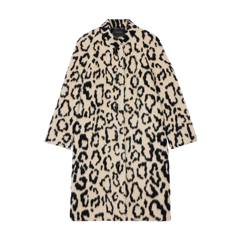 Coat , Black/Beige - Jacquard alpaca  - View 1 of  1
