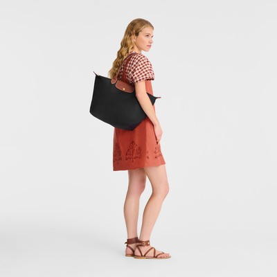 Le Pliage Original L Tote bag , Black - Recycled canvas