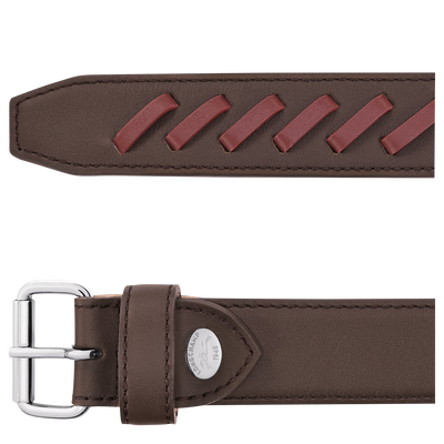 Utility Ladies' belt , Mocha/Burgundy - Leather