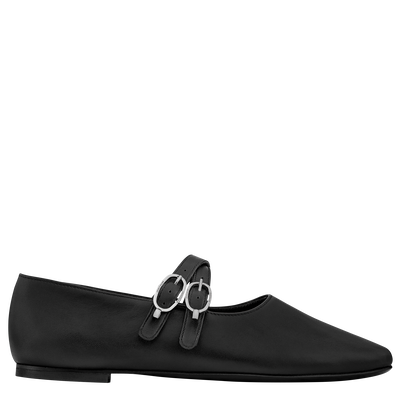 Le Foulonn&eacute; Ballerinas , Black - Leather