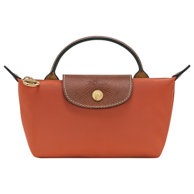 Le Pliage Original Pouch with handle , Brick - Recycled canvas