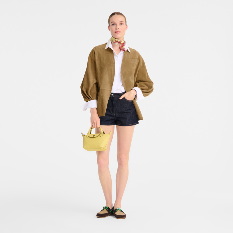 Le Pliage Xtra XS Handbag , Lime - Leather  - View 2 of  7