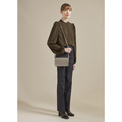 Le Foulonné Wallet on chain , Blush - Leather