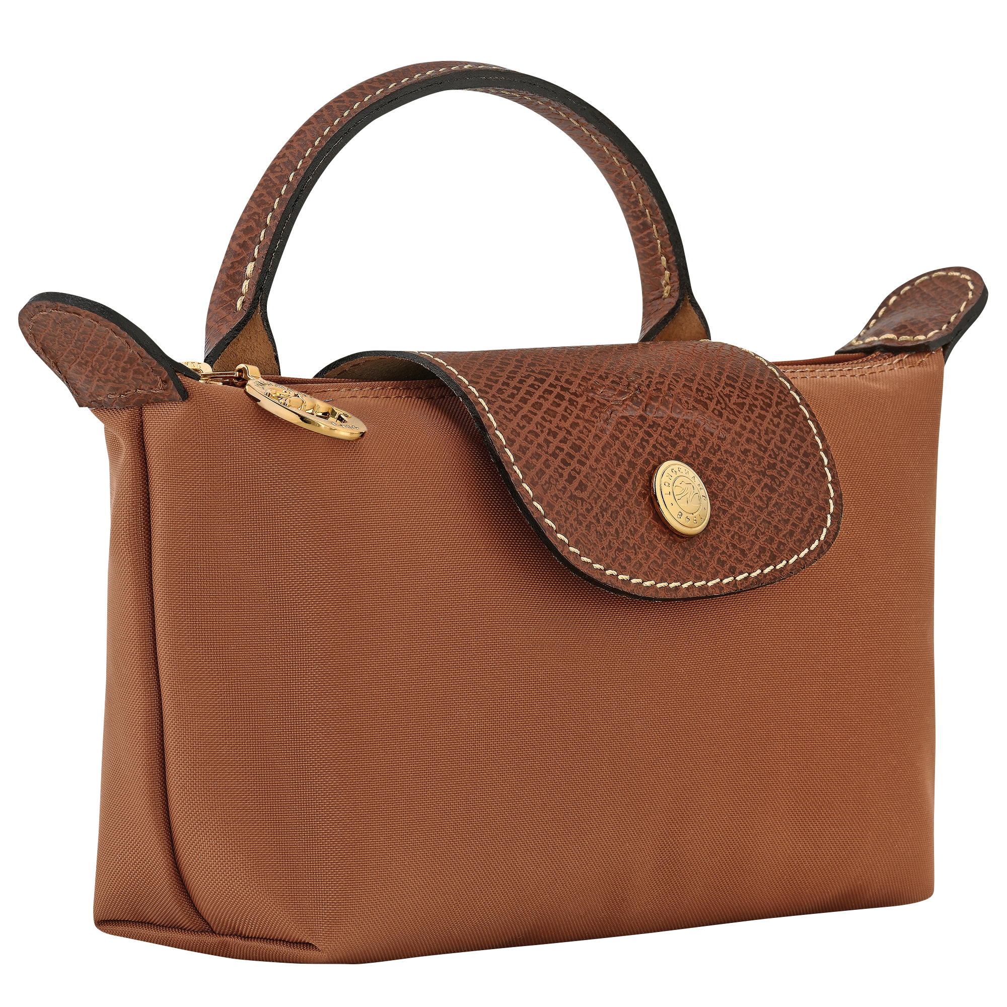 Le Pliage Original Pouch with handle, Cognac