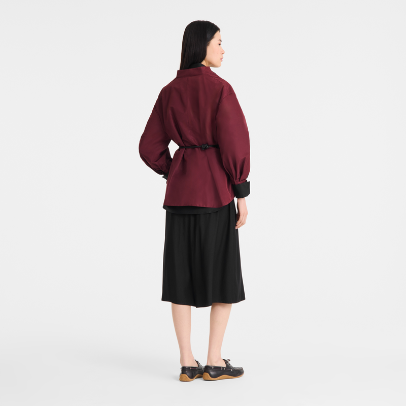 Kimono jacket , Burgundy - Techno taffeta  - View 5 of  5
