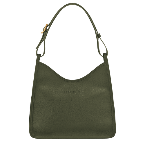 Le Foulonné M Hobo bag Khaki - Leather (10155021892) | Longchamp TH