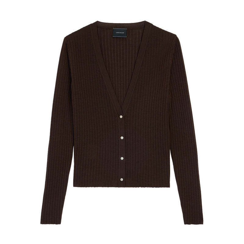 Cardigan , Mocha - Knit  - View 1 of  5