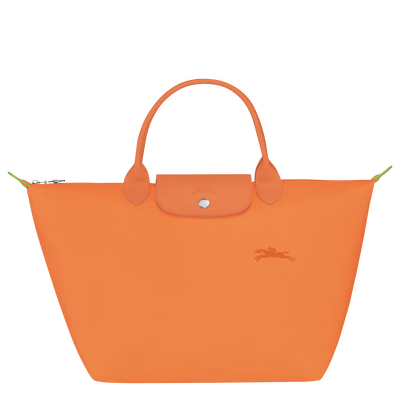 Le Pliage Green M Handbag , Orange - Recycled canvas
