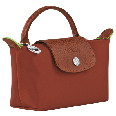 Le Pliage Green Pouch with handle, Chestnut